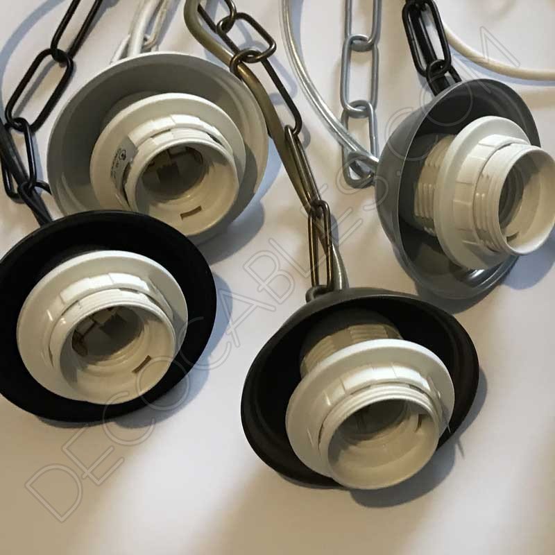 Conjunto florón cadena y portalámparas Conjunto florón cadena y portalámparas