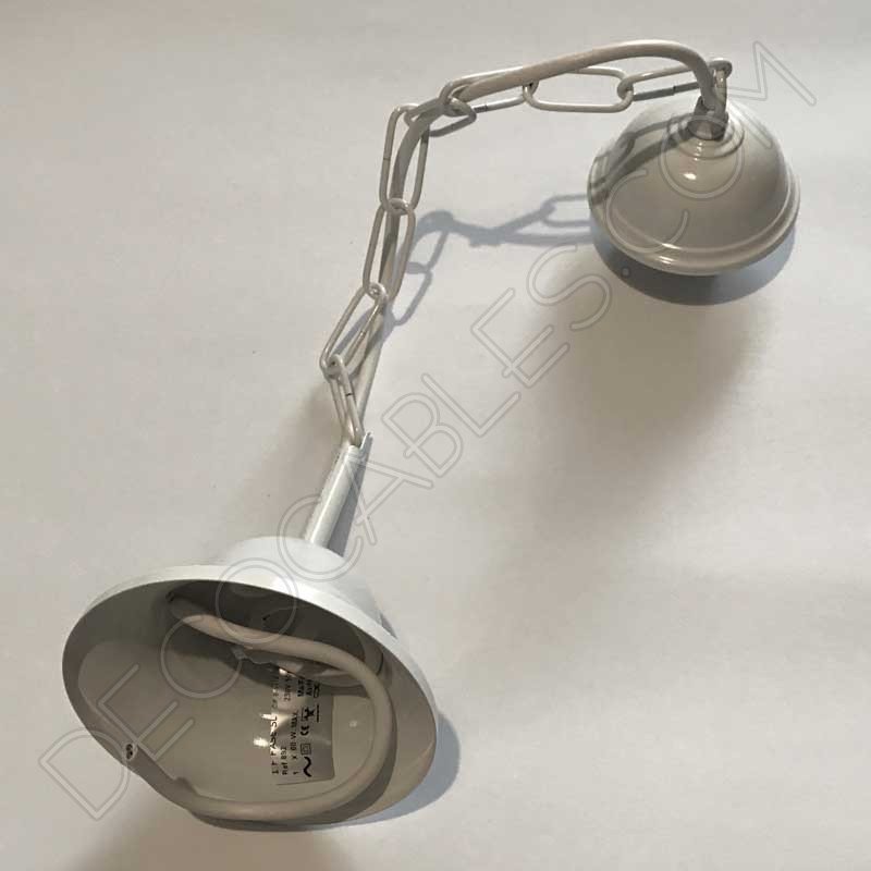 Conjunto florón cadena y portalámparas blanco Conjunto florón cadena y portalámparas blanco