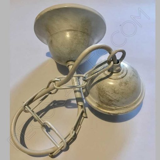 Conjunto Florón Cadena y Portalámparas 6 Conjunto florón cadena y portalámparas blanco envejecido