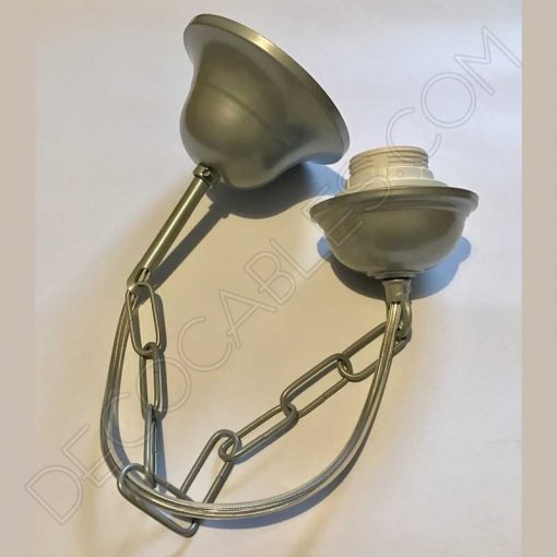 Conjunto Florón Cadena y Portalámparas 20 Conjunto florón cadena y portalámparas plata