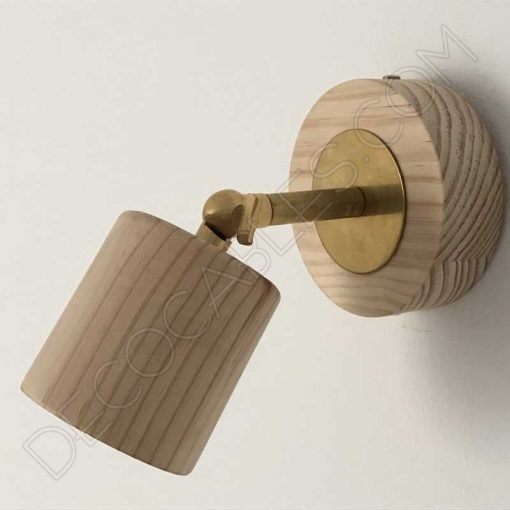 Foco de madera con brazo articulado 2 Foco articulado de pared en latón y madera