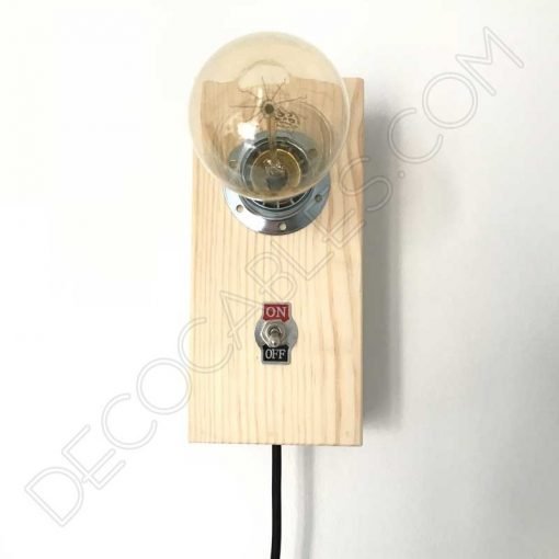 Lámpara caja de madera para sobremesa o pared 2 Lámpara caja de madera sobremesa y pared