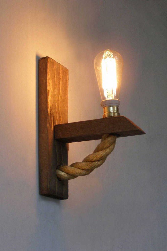 Lámpara cuerda trenzada