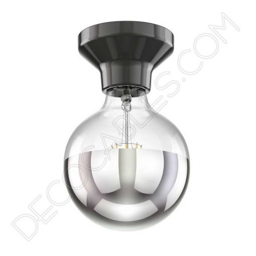 Portalámparas negro de porcelana zócalo modelo Elektra