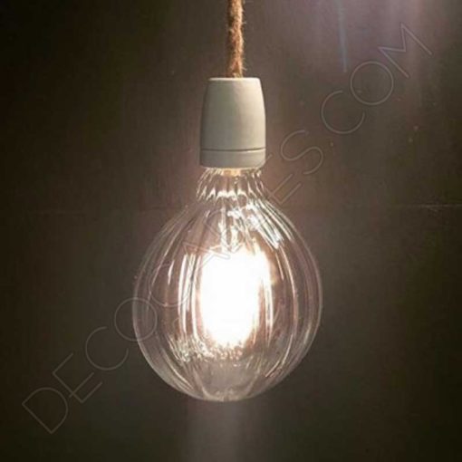 Bombilla decorativa globo filamento led rayada transparente 95mm