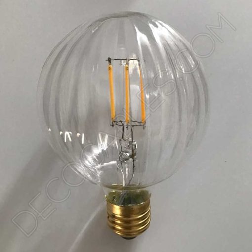 Bombilla decorativa globo filamento led rayada transparente 95mm