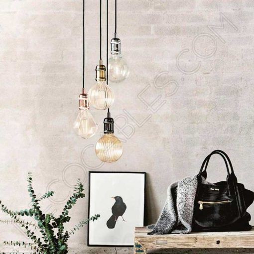 Bombilla decorativa globo filamento led rayada transparente 95mm