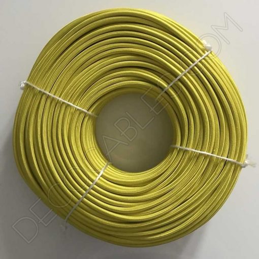 Cable textil eléctrico amarillo limón