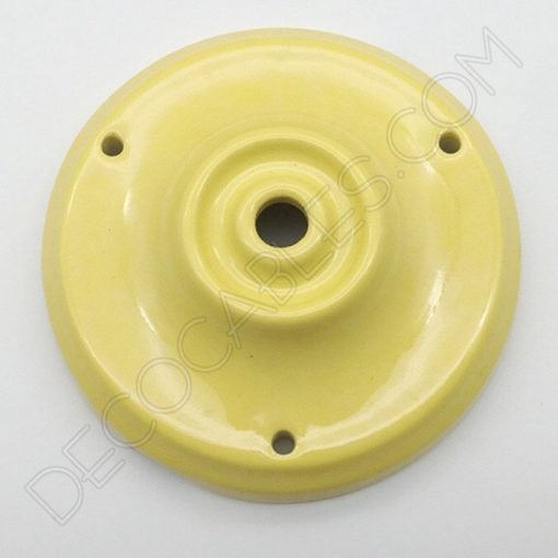 Florón cerámica esmaltada (varios colores) 7 Florón cerámica esmaltada para soporte de lámparas amarillo