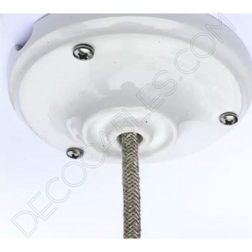 Florón cerámica esmaltada (varios colores) 9 Florón cerámica esmaltada para soporte de lámparas blanco