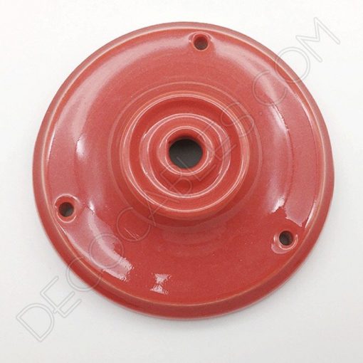 Florón cerámica esmaltada (varios colores) 3 Florón cerámica esmaltada para soporte de lámparas rojo