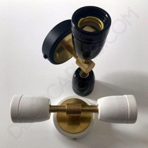 Lámpara Aplique de pared o techo Retro en cerámica y latón 4 Lámpara aplique retro cerámica y latón