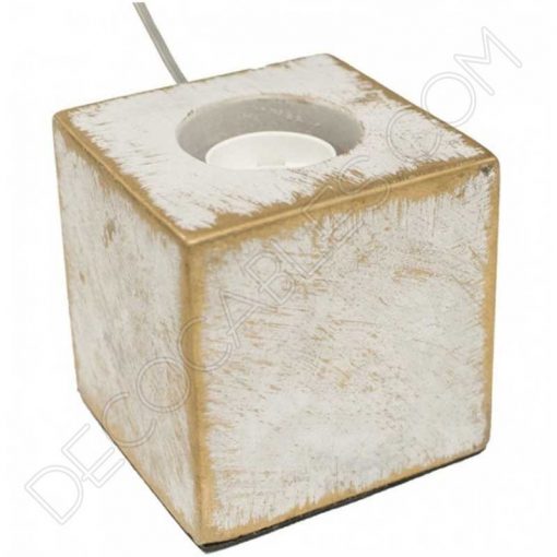 Lámpara de sobremesa base cuadrada modelo Stone en piedra