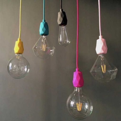 Portalámparas de silicona modelo facet geométrico