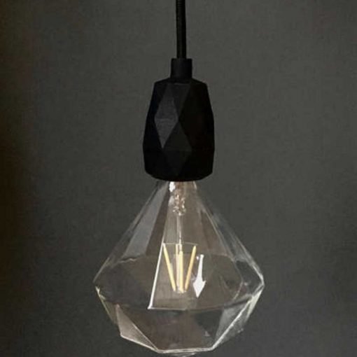 Portalámparas de silicona modelo facet geométrico negro