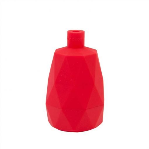 Portalámparas de silicona modelo facet geométrico rojo