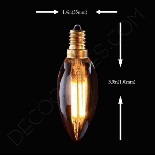 Bombilla Vela de Filamento Led Gold 3 Bombilla vela rizada filamento led gold cristal ámbar