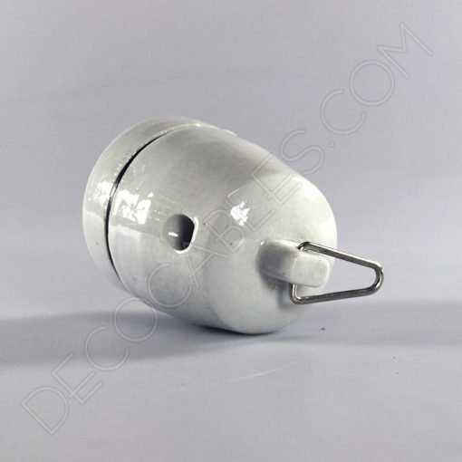 Guirnalda de luces de interior en cerámica 8 Portalámparas colgante esmaltado blanco