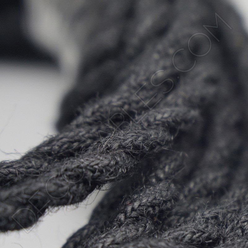 Cable de cuerda trenzada de 3 hilos negro Cable de cuerda trenzada de 3 hilos negro