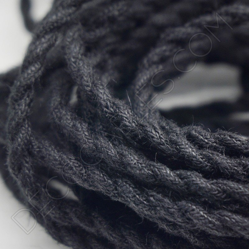 Cable de cuerda trenzada de 3 hilos negro Cable de cuerda trenzada de 3 hilos negro