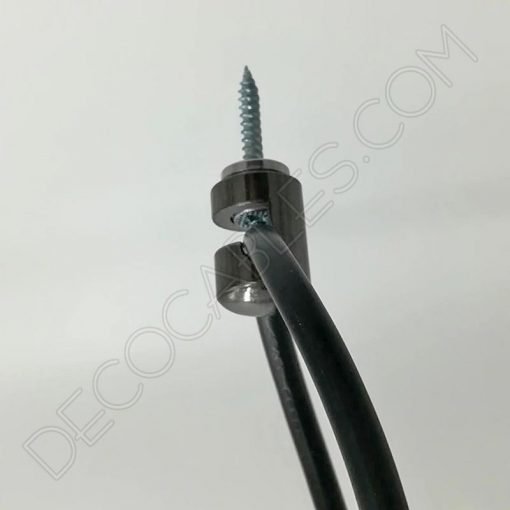 Gancho metálico para cable gris perla