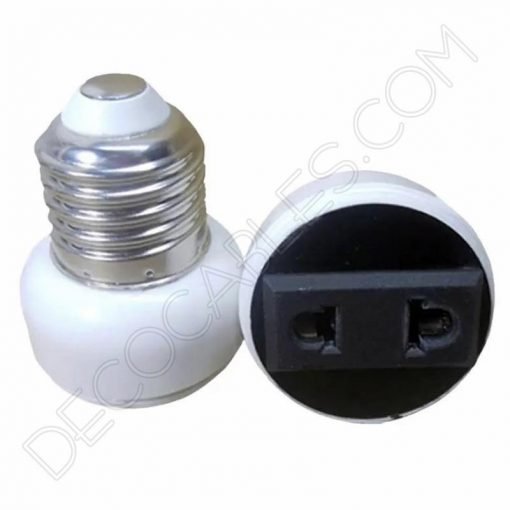 Adaptador convertidor de casquillo E27 a enchufe europeo
