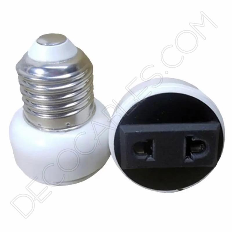 Adaptador convertidor de casquillo E27 a enchufe europeo Adaptador convertidor de casquillo E27 a enchufe europeo
