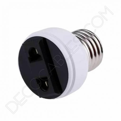 Adaptador convertidor casquillo E27 a enchufe europeo y americano 3 Adaptador convertidor de casquillo E27 a enchufe europeo