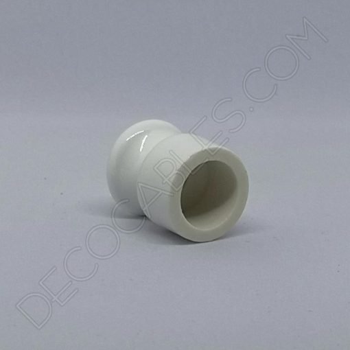 Aislador cerámico blanco para cable eléctrico trenzado