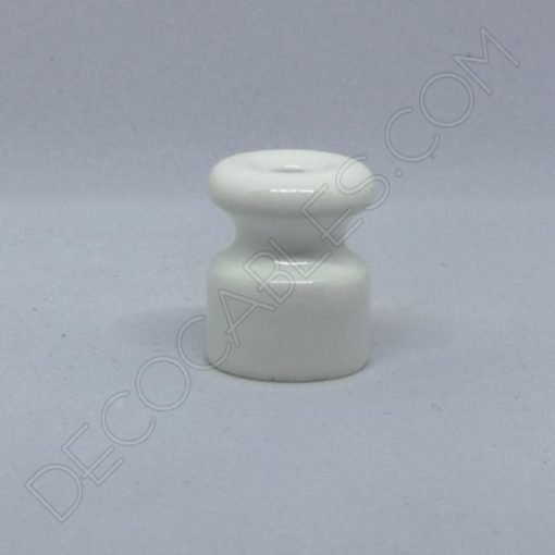 Aislador cerámico blanco para cable eléctrico trenzado