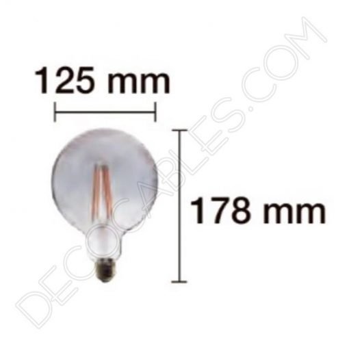 Bombilla globo filamento led modelo smoky cristal ahumado G125