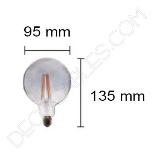 Bombilla globo filamento led modelo smoky cristal ahumado G95