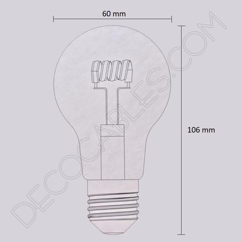 Bombilla led estándar transparente filamento espiral 4W luz cálida Bombilla led estándar transparente filamento espiral 4W luz cálida
