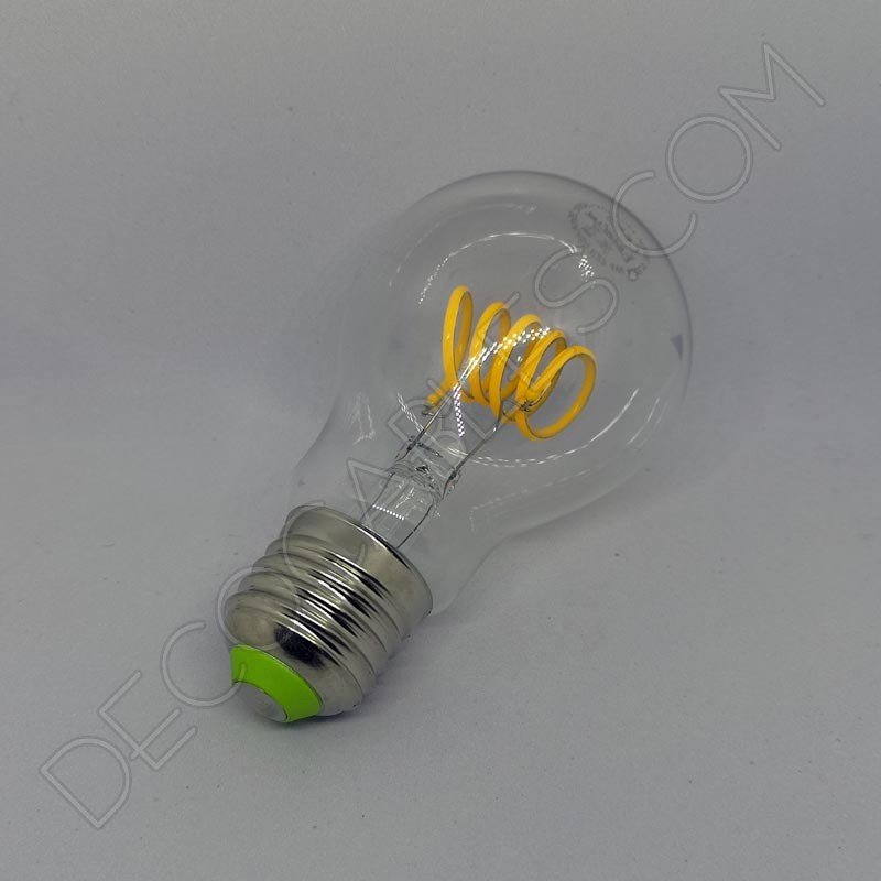 Bombilla led estándar transparente filamento espiral 4W luz cálida Bombilla led estándar transparente filamento espiral 4W luz cálida