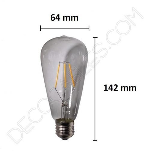 Bombilla pebetero filamento led modelo smoky cristal ahumado