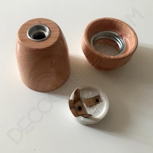 Portalámparas de porcelana imitación madera 3 Portalámparas cerámica imitación madera