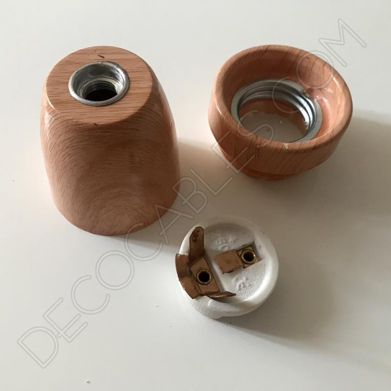 Portalámparas cerámica imitación madera Portalámparas cerámica imitación madera