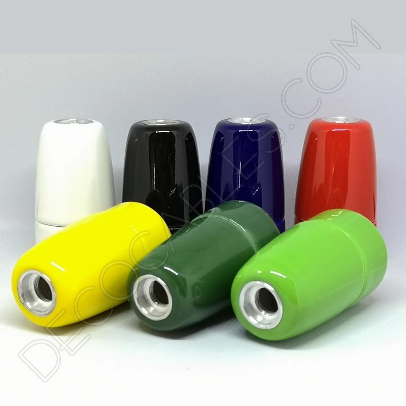Portalámparas cerámico casquillo E14 varios colores Portalámparas cerámico casquillo E14 varios colores