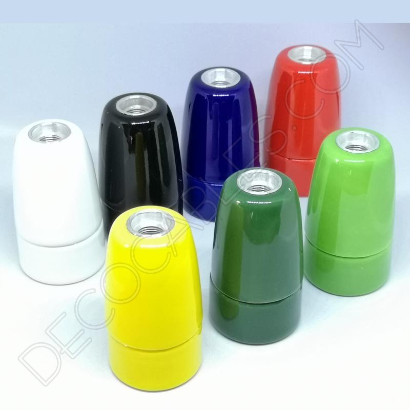 Portalámparas cerámico casquillo E14 varios colores Portalámparas cerámico casquillo E14 varios colores
