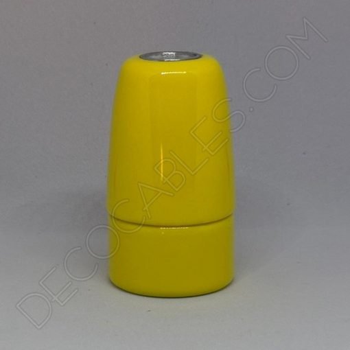 Portalámparas cerámico E14 (Varios colores) 19 Portalámparas cerámico amarillo casquillo E14
