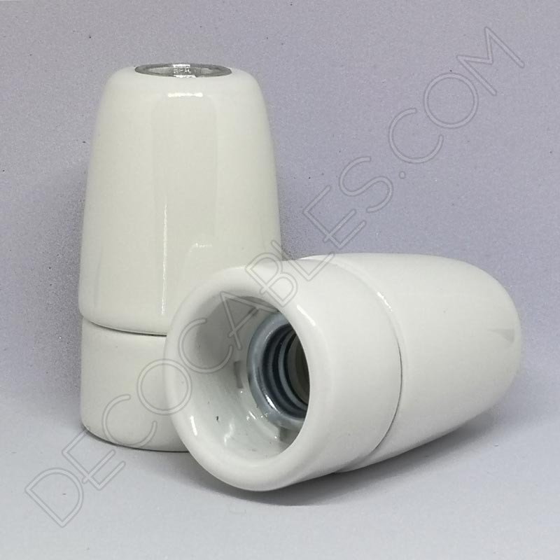 Portalámparas cerámico blanco casquillo E14 Portalámparas cerámico blanco casquillo E14