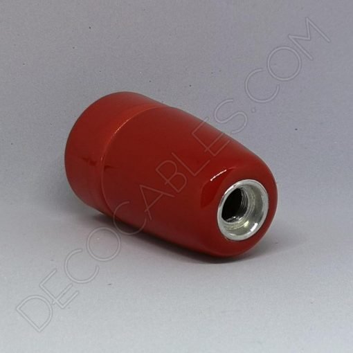 Portalámparas cerámico E14 (Varios colores) 5 Portalámparas cerámico rojo casquillo E14