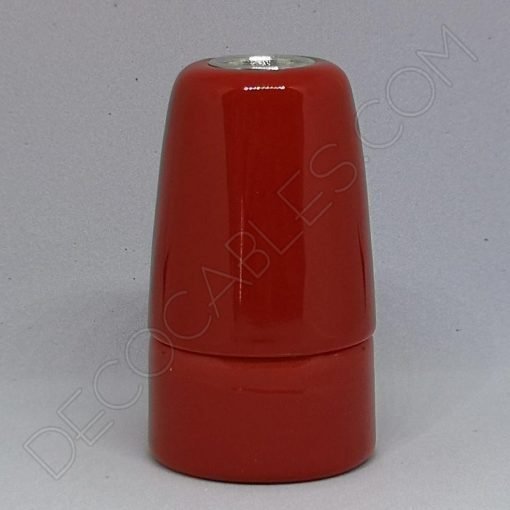 Portalámparas cerámico E14 (Varios colores) 3 Portalámparas cerámico rojo casquillo E14
