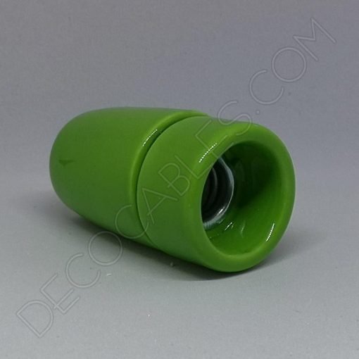 Portalámparas cerámico E14 (Varios colores) 8 Portalámparas cerámico verde claro casquillo E14
