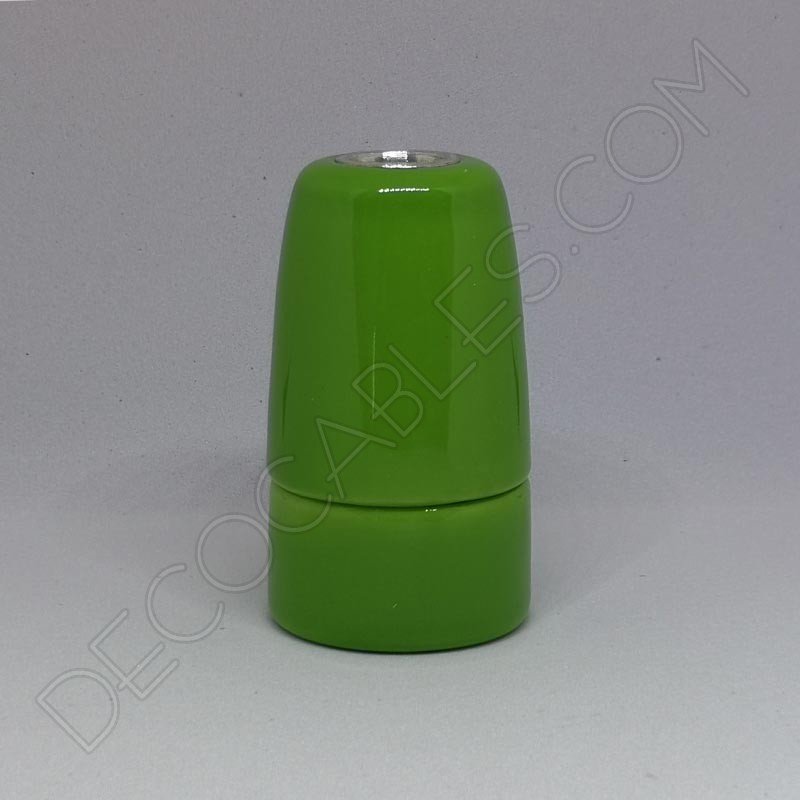 Portalámparas cerámico verde claro casquillo E14 Portalámparas cerámico verde claro casquillo E14