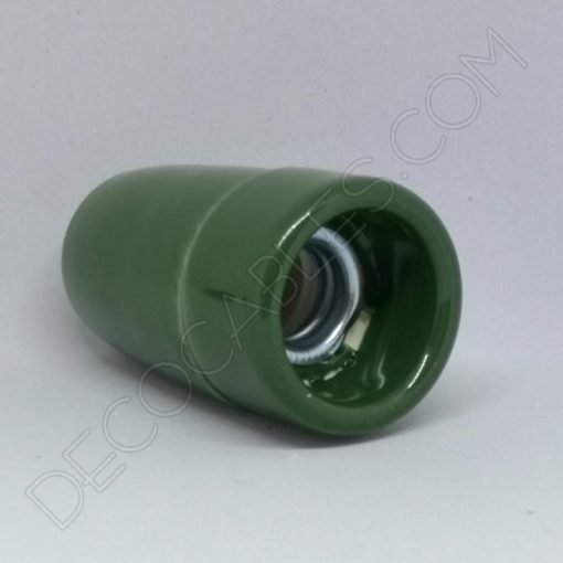 Portalámparas cerámico E14 (Varios colores) 12 Portalámparas cerámico verde oscuro casquillo E14