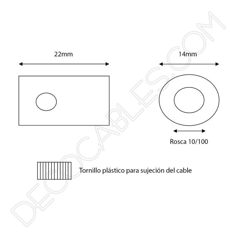 Presacables latón para cable de cuerda Presacables latón para cable de cuerda