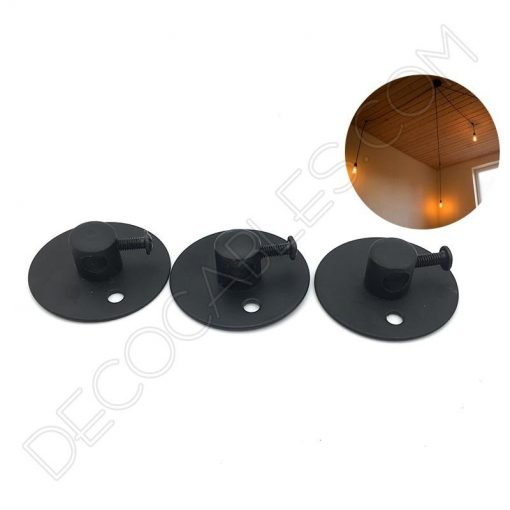 Sujeción metálica de techo para cable especial lámparas araña (blanco o negro) 3 Sujeción metálica para cables