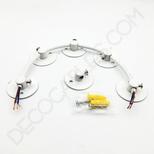 Sujeción metálica de techo para cable especial lámparas araña (blanco o negro) 9 Sujeción metálica para cables