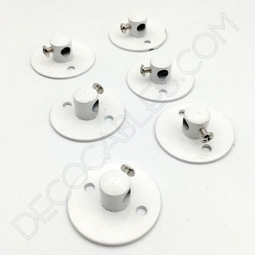 Sujeción metálica de techo para cable especial lámparas araña (blanco o negro) 8 Sujeción metálica para cables